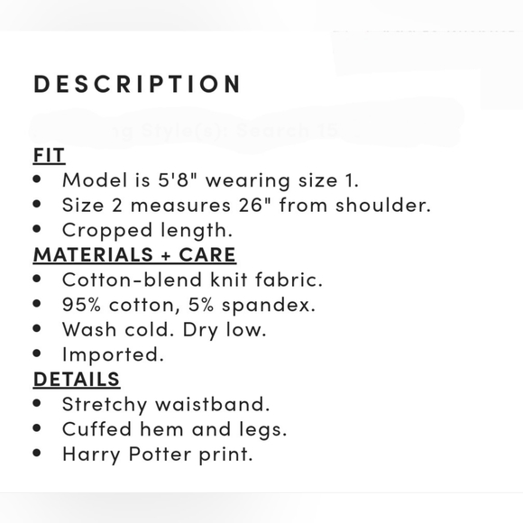 TORRID Harry Potter Death Eater Cropped Joggers! NWT! - Picture 6 of 8